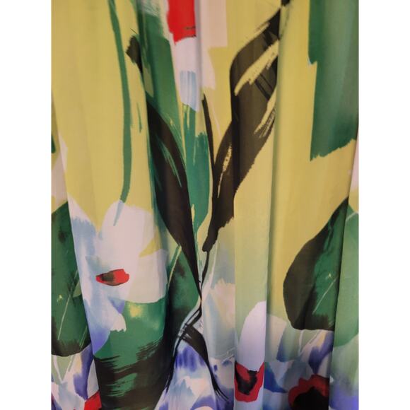 Jaclyn Smith Plus 18 Floral A Line Skirt Retro Chiffon Artsy Whimsy Summer Flowy - Picture 3 of 5